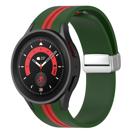 Two-color Silver Buckle Silicone Watch Band, For Samsung Galaxy Watch 5 Pro - DealBuddy