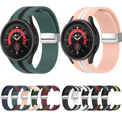 Two-color Silver Buckle Silicone Watch Band, For Samsung Galaxy Watch 5 Pro - DealBuddy