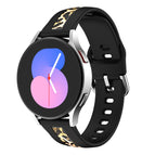 For Samsung Galaxy Watch 5 40mm / 44mm / Black Leopard Print