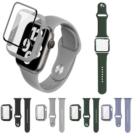 imak Silicone Watch Band PC Frame with Tempered Glass Film, For Apple Watch SE 2022 40mm, For Apple Watch SE 2022 44mm - DealBuddy