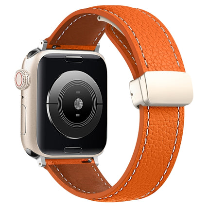 Folding Buckle Genuine Leather Watch Band, For Apple Watch Ultra 49mm / Series 8&7 45mm / SE 2&6&SE&5&4 44mm / 3&2&1 42mm, For Apple Watch Series 8&7 41mm / SE 2&6&SE&5&4 40mm / 3&2&1 38mm - DealBuddy