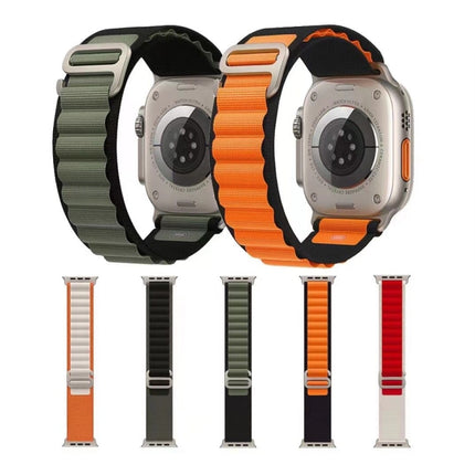 Breathable Two-color Nylon Watch Band For Apple Watch, Ultra 49mm / Series 8&7 45mm / SE 2&6&SE&5&4 44mm / 3&2&1 42mm, Series 8&7 41mm / SE 2&6&SE&5&4 40mm / 3&2&1 38mm - DealBuddy