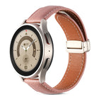 Folding Buckle Genuine Leather Watch Band, For Samsung Galaxy Watch 5 - DealBuddy