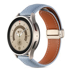 Folding Buckle Genuine Leather Watch Band, For Samsung Galaxy Watch 5 - DealBuddy
