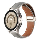 Folding Buckle Genuine Leather Watch Band, For Samsung Galaxy Watch 5 - DealBuddy