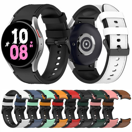 For Samsung Galaxy Watch5 44mm / 40mm Silicone Leather Black Buckle Watch Band, S, L - DealBuddy
