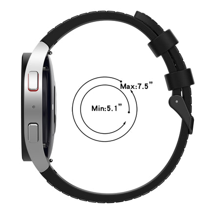 For Samsung Galaxy Watch5 44mm / 40mm Silicone Leather Black Buckle Watch Band, S, L - DealBuddy