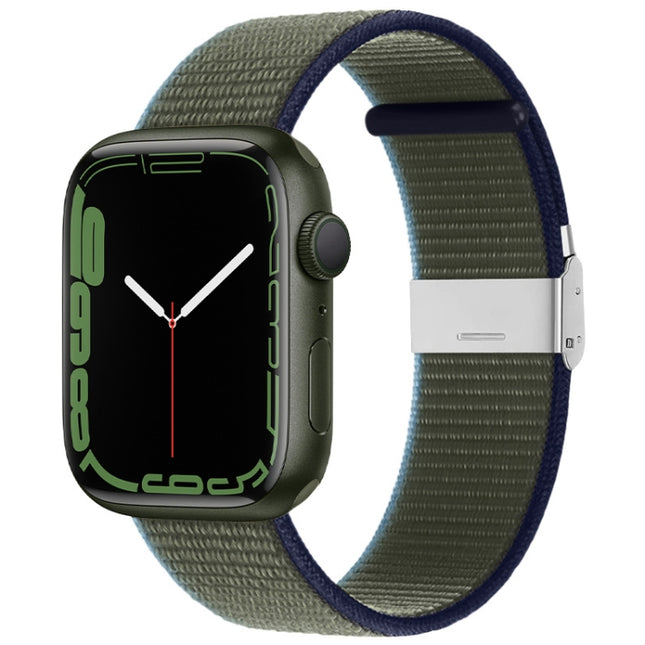 Metal Buckle Nylon Strap, For Apple Watch Series 8&7 41mm / SE 2&6&SE&5&4 40mm / 3&2&1 38mm, For Apple Watch Ultra 49mm / Series 8&7 45mm / SE 2&6&SE&5&4 44mm / 3&2&1 42mm - DealBuddy