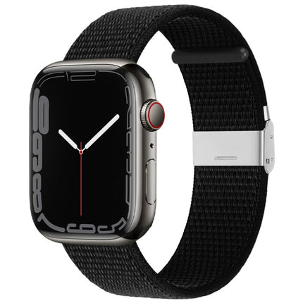 Metal Buckle Nylon Strap, For Apple Watch Series 8&7 41mm / SE 2&6&SE&5&4 40mm / 3&2&1 38mm, For Apple Watch Ultra 49mm / Series 8&7 45mm / SE 2&6&SE&5&4 44mm / 3&2&1 42mm - DealBuddy