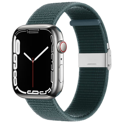 Metal Buckle Nylon Strap, For Apple Watch Series 8&7 41mm / SE 2&6&SE&5&4 40mm / 3&2&1 38mm, For Apple Watch Ultra 49mm / Series 8&7 45mm / SE 2&6&SE&5&4 44mm / 3&2&1 42mm - DealBuddy