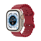 For Apple Watch Ultra 49mm / Series 8&7 45mm / SE 2&6&SE&5&4 44mm / 3&2&1 42mm / Wine Red