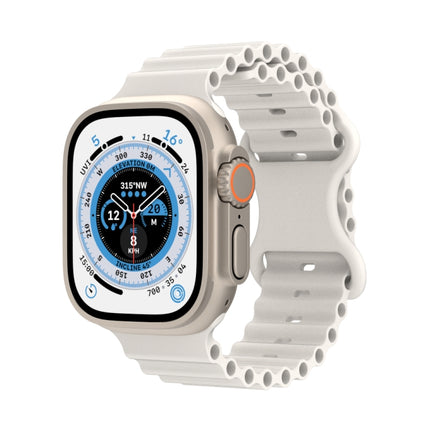 Ocean Style Silicone Watch Band, For Apple Watch Ultra 49mm / Series 8&7 45mm / SE 2&6&SE&5&4 44mm / 3&2&1 42mm, For Apple Watch Series 8&7 41mm / SE 2&6&SE&5&4 40mm / 3&2&1 38mm - DealBuddy