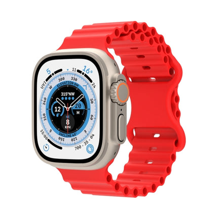 Ocean Style Silicone Watch Band, For Apple Watch Ultra 49mm / Series 8&7 45mm / SE 2&6&SE&5&4 44mm / 3&2&1 42mm, For Apple Watch Series 8&7 41mm / SE 2&6&SE&5&4 40mm / 3&2&1 38mm - DealBuddy