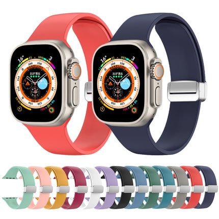 Folding Buckle Silicone Watch Band, For Apple Watch Ultra 49mm, For Apple Watch Series 8&7 45mm / SE 2&6&SE&5&4 44mm / 3&2&1 42mm - DealBuddy