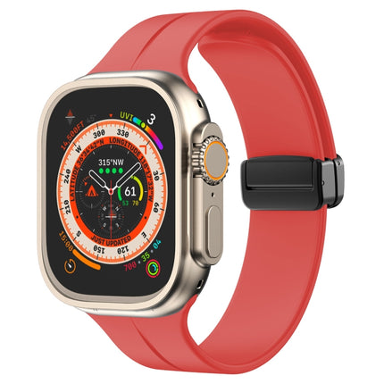 Solid Color Silicone Watch Band, For Apple Watch Ultra 49mm / Series 8&7 45mm / SE 2&6&SE&5&4 44mm, For Apple Watch Series 8&7 41mm / SE 2&6&SE&5&4 40mm / 3&2&1 38mm
