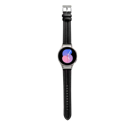 Grooved Genuine Leather Watch Band