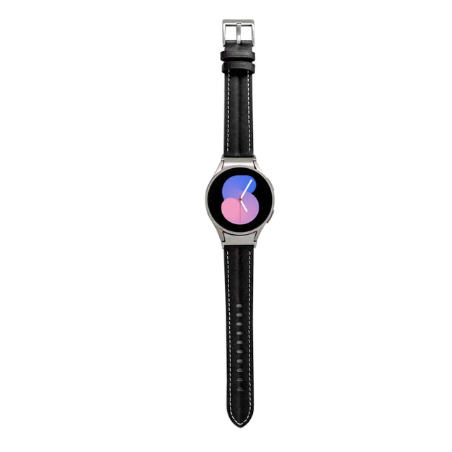 Grooved Genuine Leather Watch Band, For Samsung Galaxy Watch5 40mm / 44mm - DealBuddy