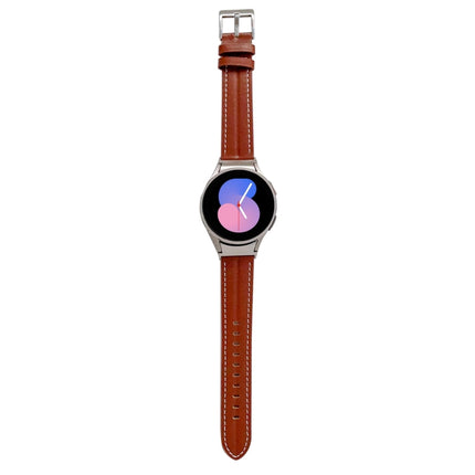 Grooved Genuine Leather Watch Band