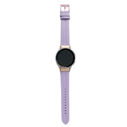 Grooved Genuine Leather Watch Band