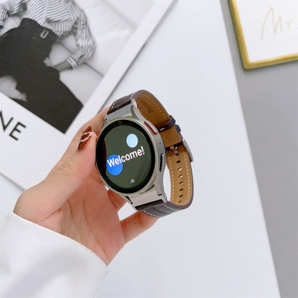 Grooved Genuine Leather Watch Band, For Samsung Galaxy Watch5 40mm / 44mm - DealBuddy