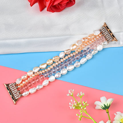 Pearl Crystal Watchband, For Apple Watch 5 & 4 40mm / 3 & 2 & 1 38mm, For Apple Watch 5 & 4 44mm / 3 & 2 & 1 42mm - DealBuddy