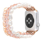 For Apple Watch 5 & 4 40mm / 3 & 2 & 1 38mm / Pearl + Pink Crystal