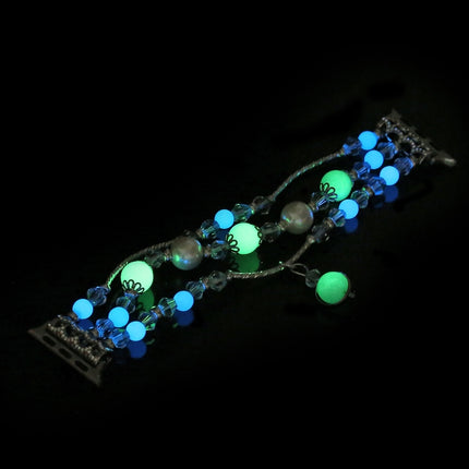 Luminous Agate Watchband, For Apple Watch 5 & 4 40mm / 3 & 2 & 1 38mm, For Apple Watch Ultra 49mm / Series 8&7 45mm / SE 2&6&SE&5&4 44mm / 3&2&1 42mm - DealBuddy