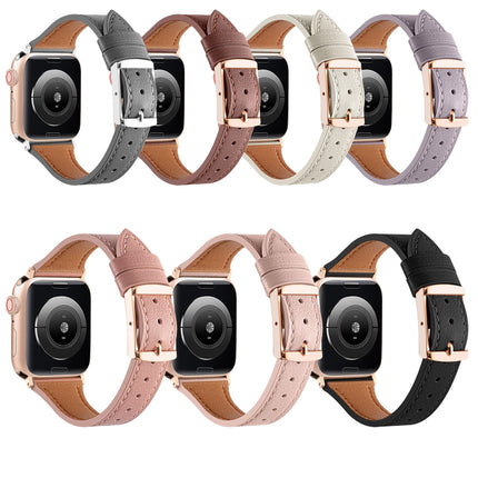 Genuine Leather Breathable Watch Band For Apple Watch, Series 8&7 45mm / SE 2&6&SE&5&4 44mm / 3&2&1 42mm, Series 8&7 41mm / SE 2&6&SE&5&4 40mm / 3&2&1 38mm - DealBuddy