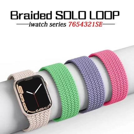 Nylon Single-turn Braided Watch Band For Apple Watch Series 8&7 41mm / SE 2&6&SE&5&4 40mm / 3&2&1 38mm