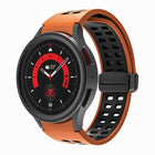 Double-row Hole Folding Buckle Silicone Watch Band, For Samsung Galaxy Watch5 Pro - DealBuddy