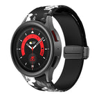 For Samsung Galaxy Watch5 / Black and Grey Flower