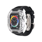 Fluorine Rubber Clear Watch Band Case, For Apple Watch Series 8&7 45mm, For Apple Watch Series 8&7 45mm/SE 2&6&SE&5&4 44mm - DealBuddy