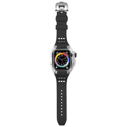 Fluorine Rubber Clear Watch Band Case, For Apple Watch Series 8&7 45mm, For Apple Watch Series 8&7 45mm/SE 2&6&SE&5&4 44mm - DealBuddy