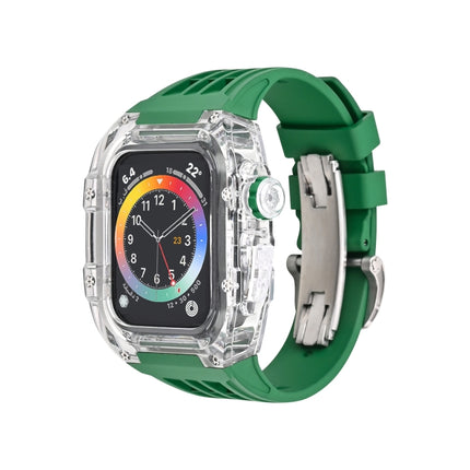 Fluorine Rubber Clear Watch Band Case, For Apple Watch Series 8&7 45mm, For Apple Watch Series 8&7 45mm/SE 2&6&SE&5&4 44mm - DealBuddy