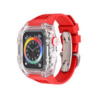 Fluorine Rubber Clear Watch Band Case, For Apple Watch Series 8&7 45mm, For Apple Watch Series 8&7 45mm/SE 2&6&SE&5&4 44mm - DealBuddy