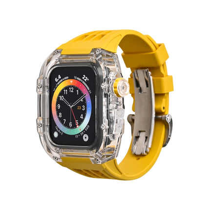 Fluorine Rubber Clear Watch Band Case, For Apple Watch Series 8&7 45mm, For Apple Watch Series 8&7 45mm/SE 2&6&SE&5&4 44mm - DealBuddy