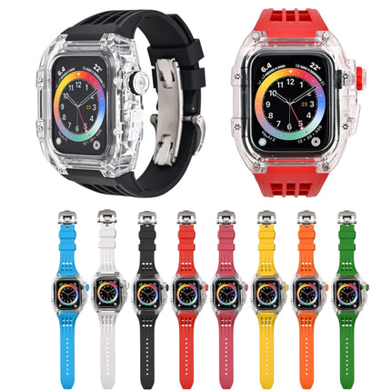 Fluorine Rubber Clear Watch Band Case, For Apple Watch Series 8&7 45mm, For Apple Watch Series 8&7 45mm/SE 2&6&SE&5&4 44mm - DealBuddy