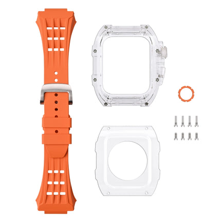 Fluorine Rubber Clear Watch Band Case, For Apple Watch Series 8&7 45mm, For Apple Watch Series 8&7 45mm/SE 2&6&SE&5&4 44mm - DealBuddy