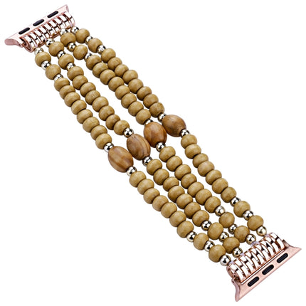 Wood Beads Watch Band, For Apple Watch Ultra 49mm / Series 8&7 45mm, For Apple Watch Series 8&7 41mm - DealBuddy