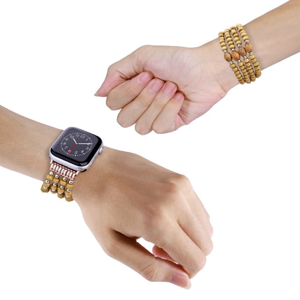 Wood Beads Watch Band, For Apple Watch Ultra 49mm / Series 8&7 45mm, For Apple Watch Series 8&7 41mm - DealBuddy