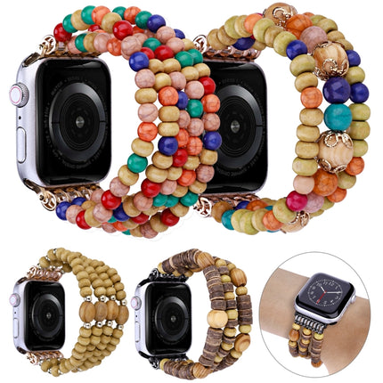 Wood Beads Watch Band, For Apple Watch Ultra 49mm / Series 8&7 45mm, For Apple Watch Series 8&7 41mm - DealBuddy