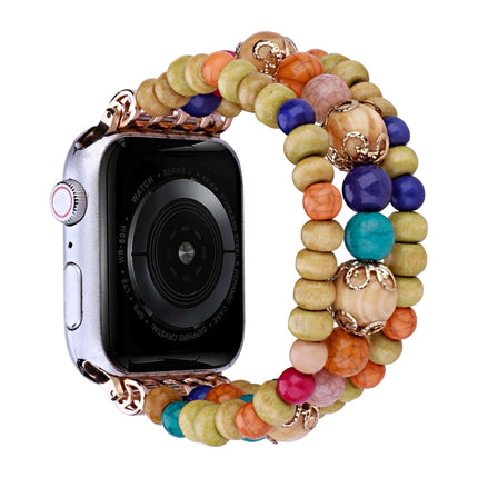 Wood Beads Watch Band, For Apple Watch Ultra 49mm / Series 8&7 45mm, For Apple Watch Series 8&7 41mm - DealBuddy