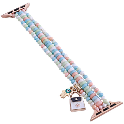 3-row Beads Watch Band, For Apple Watch Ultra 49mm / Series 8&7 45mm, For Apple Watch Series 8&7 41mm - DealBuddy