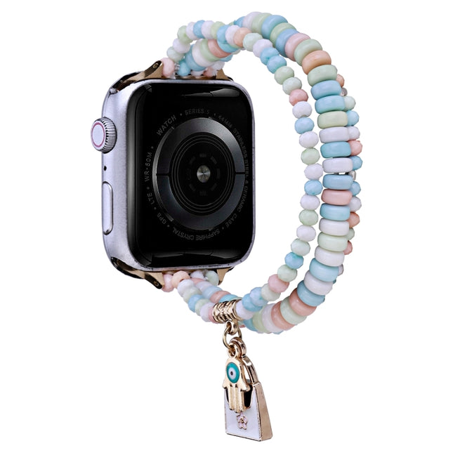 3-row Beads Watch Band, For Apple Watch Ultra 49mm / Series 8&7 45mm, For Apple Watch Series 8&7 41mm - DealBuddy