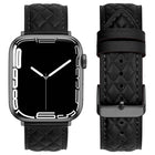 Rhombus Pattern Genuine Leather Watch Band For Apple Watch Series 8&7 41mm / SE 2&6&SE&5&4 40mm / 3&2&1 38mm