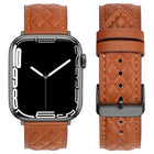 Rhombus Pattern Genuine Leather Watch Band For Apple Watch Series 8&7 45mm / SE 2&6&SE&5&4 44mm / 3&2&1 42mm, For Apple Watch Series 8&7 45mm / SE 2&6&SE&5&4 44mm / 3&2&1 42mm - DealBuddy