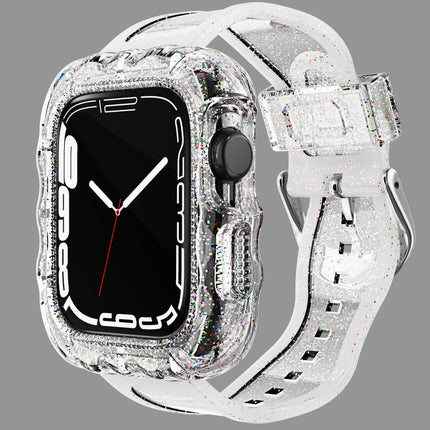 TPU Integrated Case Watch Band, For Apple Watch Series 9&8&7 41mm/SE2025&SE 2&6&SE&5&4 40mm, For Apple Watch Series 9&8&7 45mm/SE2025&SE 2&6&SE&5&4 44mm - DealBuddy
