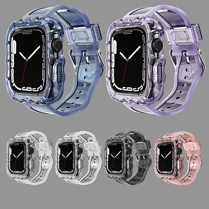 TPU Integrated Case Watch Band, For Apple Watch Series 9&8&7 41mm/SE2025&SE 2&6&SE&5&4 40mm, For Apple Watch Series 9&8&7 45mm/SE2025&SE 2&6&SE&5&4 44mm - DealBuddy
