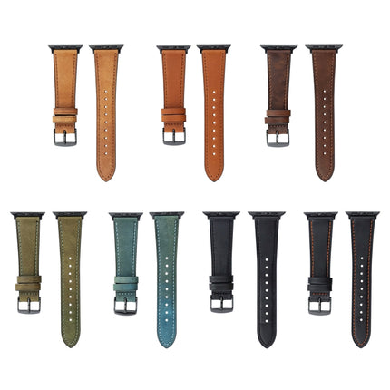 Crazy Horse Genuine Leather Watch Band, For Apple Watch Series 8&7 41mm / SE 2&6&SE&5&4 40mm, For Apple Watch Ultra 49mm / Series 8&7 45mm / SE 2&6&SE&5&4 44mm - DealBuddy