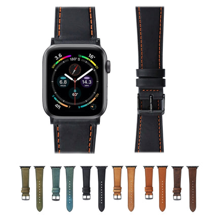 Crazy Horse Genuine Leather Watch Band, For Apple Watch Series 8&7 41mm / SE 2&6&SE&5&4 40mm, For Apple Watch Ultra 49mm / Series 8&7 45mm / SE 2&6&SE&5&4 44mm - DealBuddy